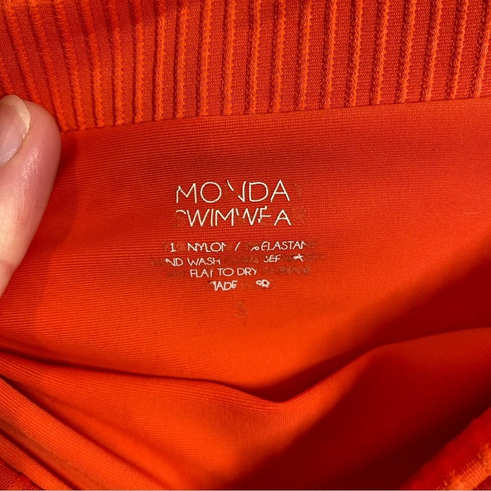 Monday Swimwear Bikini SET Santorini Top Red Rib & Riviera Bottom Retired‎ HTF